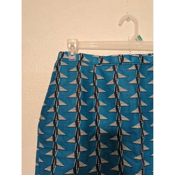 FRANCIS + BENEDICT Vibrant Teal Geometric African Print Cotton Fair Trade Mini M - Picture 11 of 12